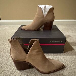 Vince Camuto Camel Suede Ankle Booties